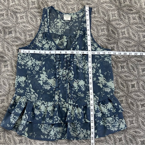 INKED & FADED Sparkly Sleeveless Peplum Sheer Blouse 39 - Picture 10 of 12